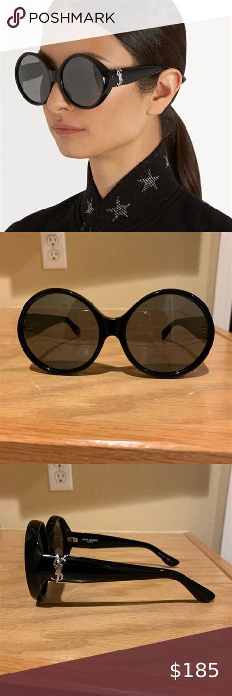 ysl black round sunglasses